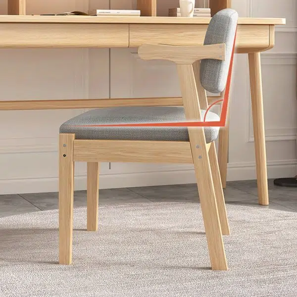 Contemporary Nordic Square Fabric Wood Chair Backrest Armrest For Living Room - Image 12