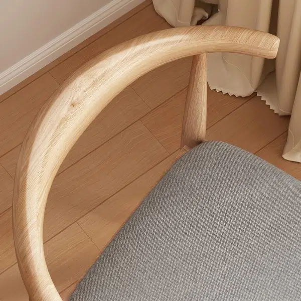 Contemporary Nordic Rectangular Wood Fabric Chair Backrest Armless For Living Room - Image 7