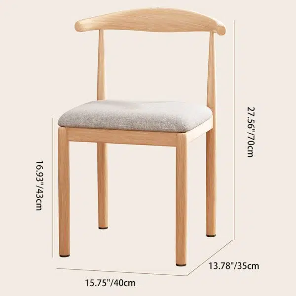 Contemporary Nordic Rectangular Wood Fabric Chair Backrest Armless For Living Room - Image 4