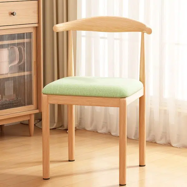 Contemporary Nordic Rectangular Wood Fabric Chair Backrest Armless For Living Room - Image 9