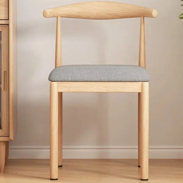 Contemporary Nordic Rectangular Wood Fabric Chair Backrest Armless For Living Room - Image 11