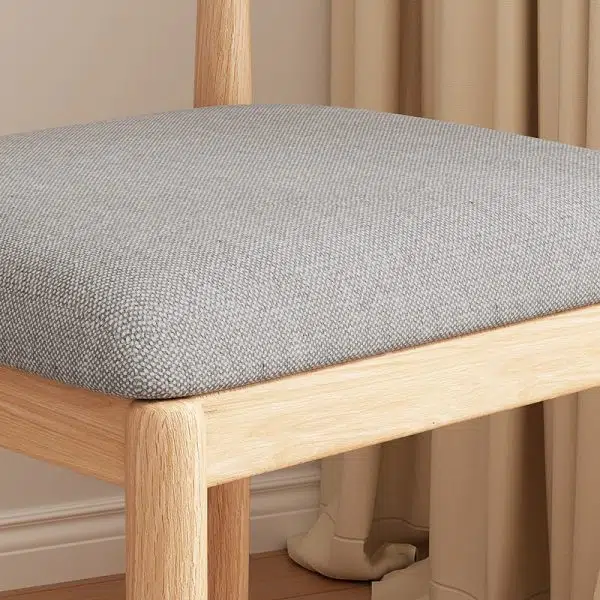 Contemporary Nordic Rectangular Wood Fabric Chair Backrest Armless For Living Room - Image 12