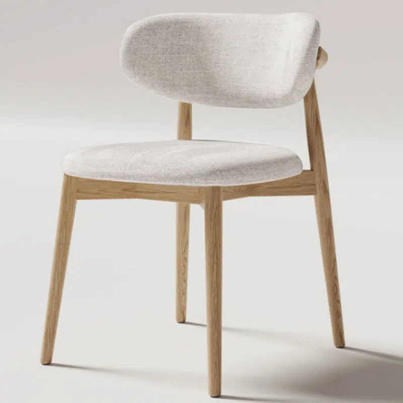 DFM-Chair-FH01241-1.jpg Contemporary Creative Oval Wood Fabric Leather Chair Backrest Armless For Living Room - Image 1