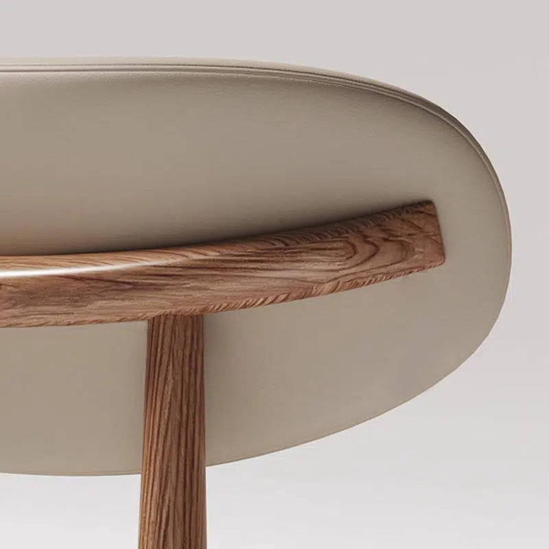 DFM-Chair-FH01241-12.jpg Contemporary Creative Oval Wood Fabric Leather Chair Backrest Armless For Living Room - Image 6