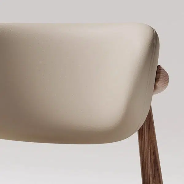 Contemporary Creative Oval Wood Fabric Leather Chair Backrest Armless For Living Room - Image 5