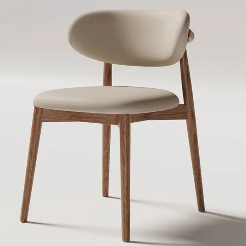 DFM-Chair-FH01241-4.jpg Contemporary Creative Oval Wood Fabric Leather Chair Backrest Armless For Living Room - Image 8