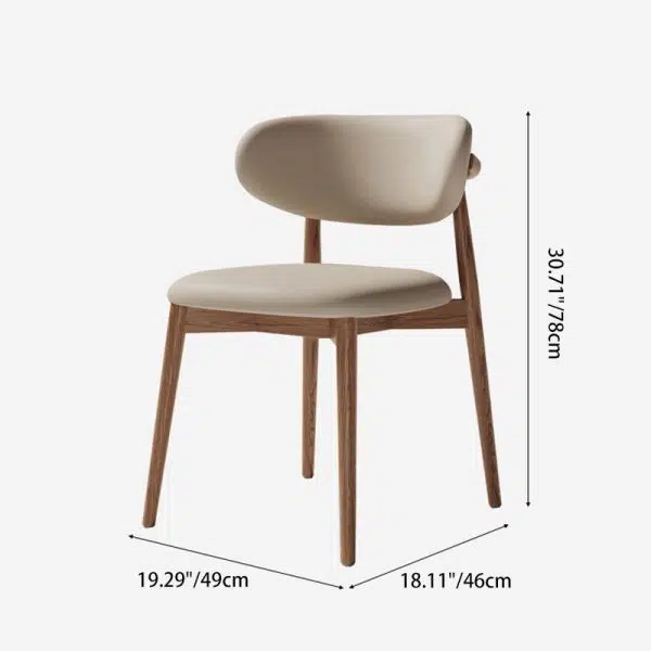 Contemporary Creative Oval Wood Fabric Leather Chair Backrest Armless For Living Room - Image 4