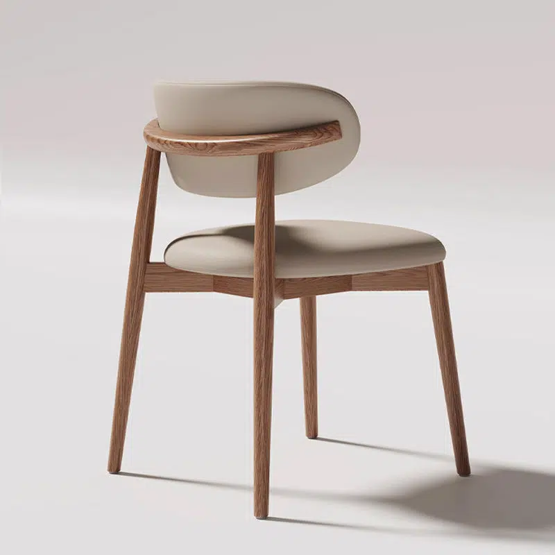 DFM-Chair-FH01241-7.jpg Contemporary Creative Oval Wood Fabric Leather Chair Backrest Armless For Living Room - Image 9