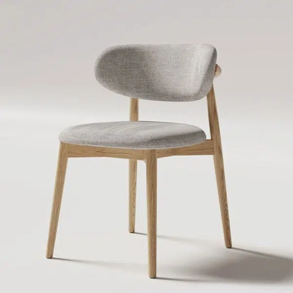 Contemporary Creative Oval Wood Fabric Leather Chair Backrest Armless For Living Room - Image 10