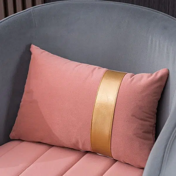 Modern Transitional Oval Iron Fabric Chair Backrest Armrest For Living Room - Image 7