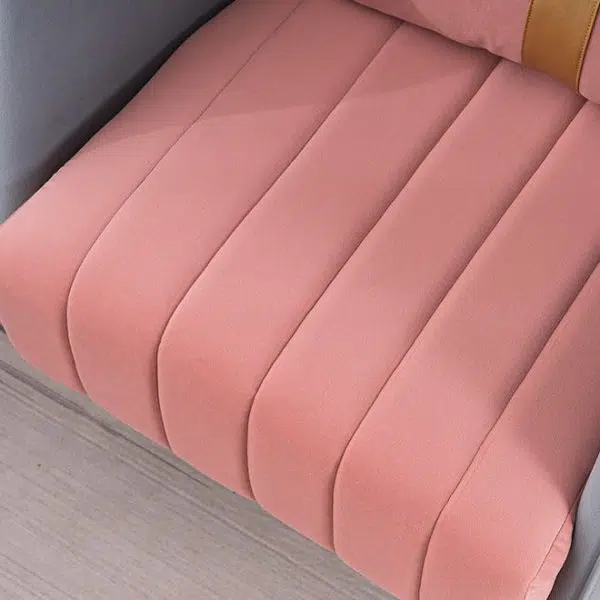 Modern Transitional Oval Iron Fabric Chair Backrest Armrest For Living Room - Image 8