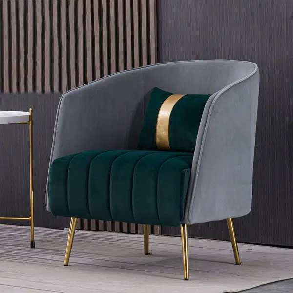 Modern Transitional Oval Iron Fabric Chair Backrest Armrest For Living Room - Image 11