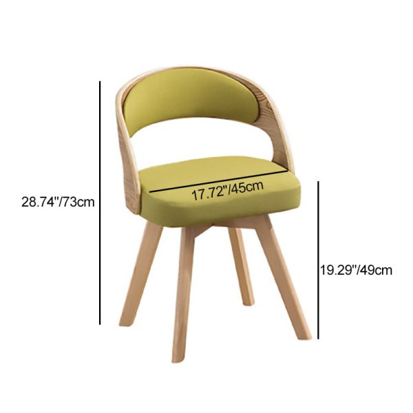Contemporary Creative Rectangular Wood Fabric Chair Backrest Armless For Living Room - Image 4