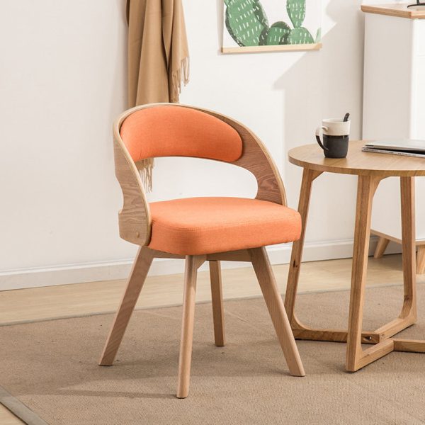 Contemporary Creative Rectangular Wood Fabric Chair Backrest Armless For Living Room - Image 14