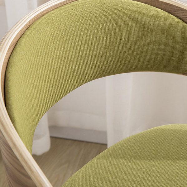 Contemporary Creative Rectangular Wood Fabric Chair Backrest Armless For Living Room - Image 5