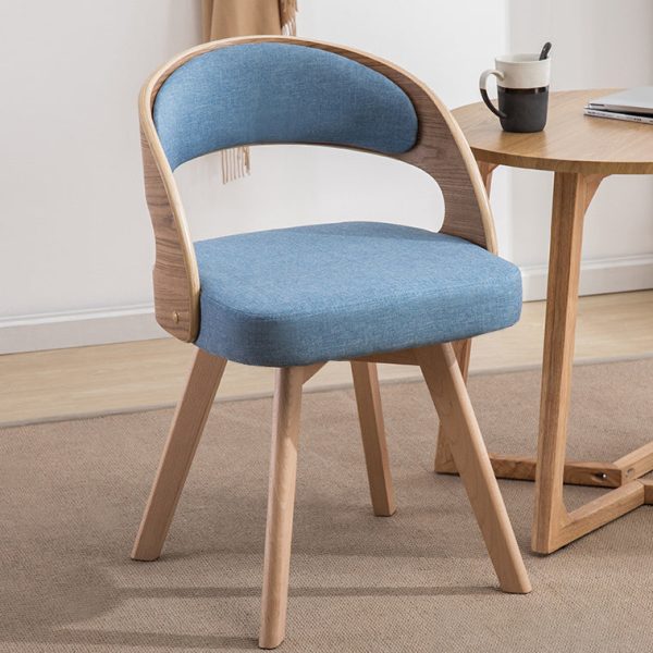 Contemporary Creative Rectangular Wood Fabric Chair Backrest Armless For Living Room - Image 9