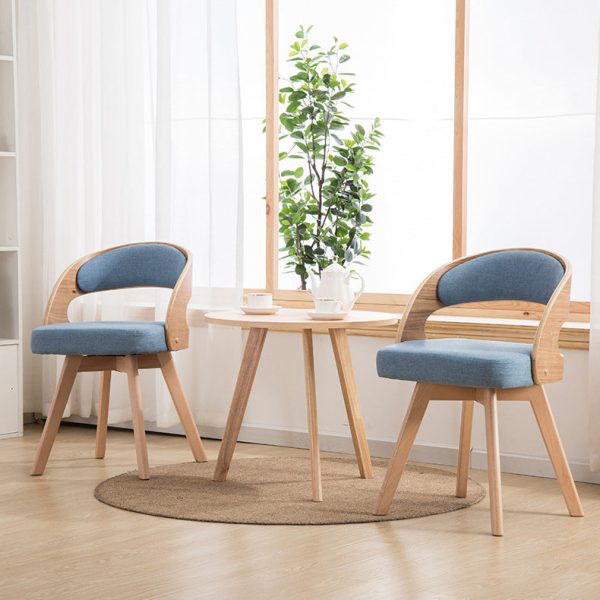 Contemporary Creative Rectangular Wood Fabric Chair Backrest Armless For Living Room - Image 13