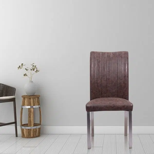 Traditional European Rectangular Iron Leather Chair Backrest Armless For Living Room - Image 2