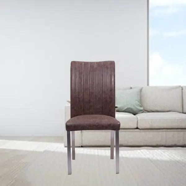 Traditional European Rectangular Iron Leather Chair Backrest Armless For Living Room - Image 6