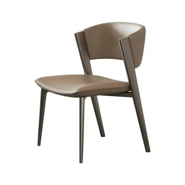 Contemporary Luxury Semi-Arc Nappa Leather Carbon Steel Chair Backrest For Living Room - Image 12