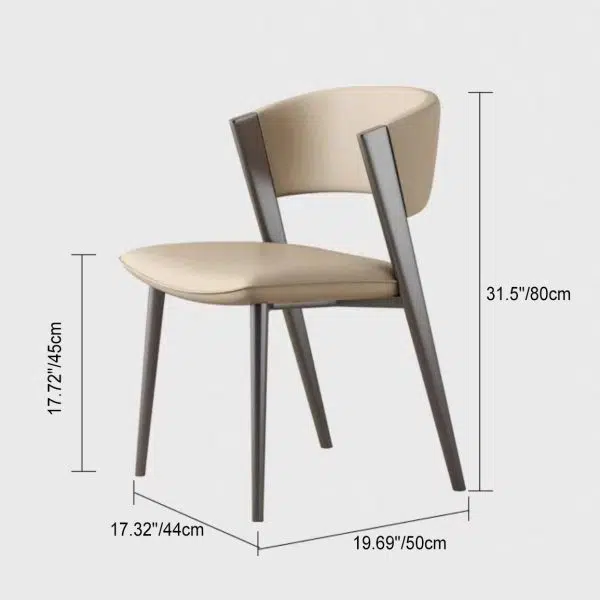 Contemporary Luxury Semi-Arc Nappa Leather Carbon Steel Chair Backrest For Living Room - Image 4