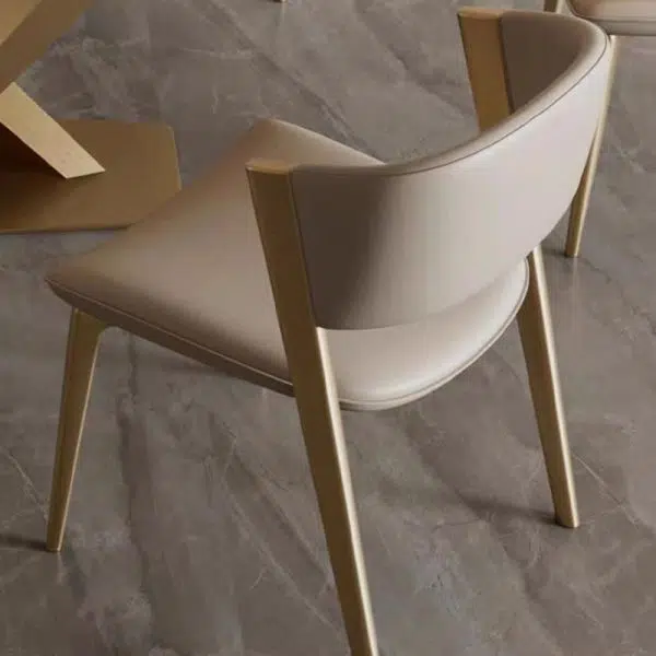 Contemporary Luxury Semi-Arc Nappa Leather Carbon Steel Chair Backrest For Living Room - Image 7