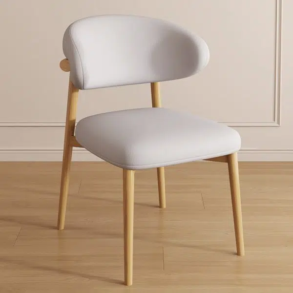 Contemporary Luxury Curved PU Leather Upholstered Carbon Steel Dining Chair Backrest For Dining Room - Image 10