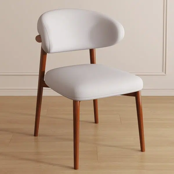 Contemporary Luxury Curved PU Leather Upholstered Carbon Steel Dining Chair Backrest For Dining Room - Image 30