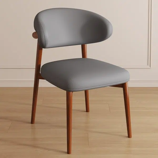 Contemporary Luxury Curved PU Leather Upholstered Carbon Steel Dining Chair Backrest For Dining Room - Image 35