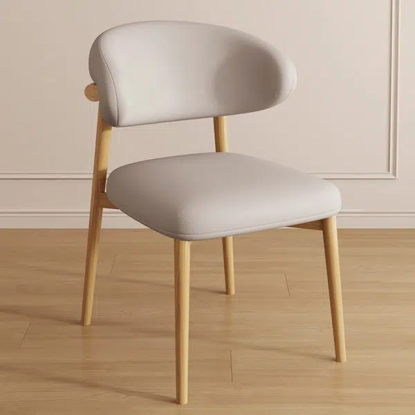 Contemporary Luxury Curved PU Leather Upholstered Carbon Steel Dining Chair Backrest For Dining Room - Image 11