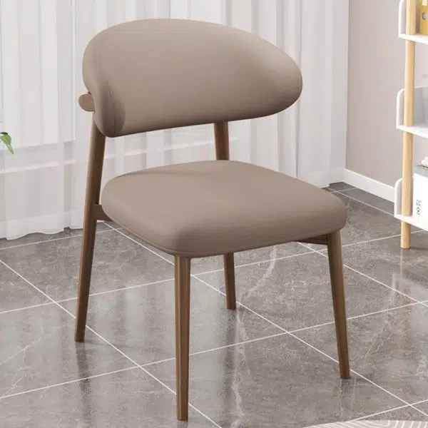 Contemporary Luxury Curved PU Leather Upholstered Carbon Steel Dining Chair Backrest For Dining Room - Image 38