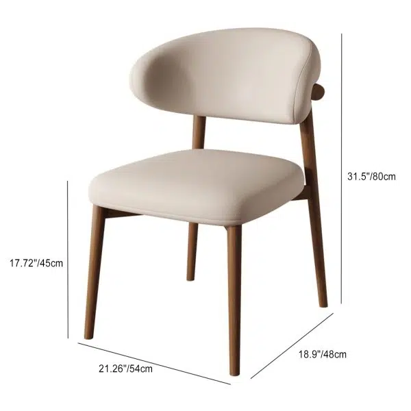 Contemporary Luxury Curved PU Leather Upholstered Carbon Steel Dining Chair Backrest For Dining Room - Image 4
