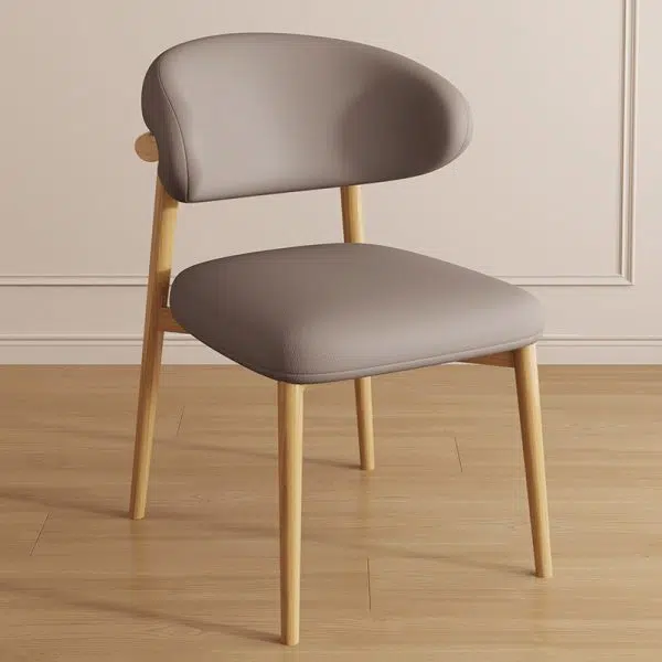 Contemporary Luxury Curved PU Leather Upholstered Carbon Steel Dining Chair Backrest For Dining Room - Image 12