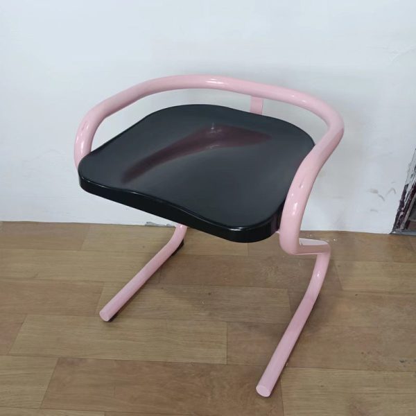 Contemporary Industrial Square ABS Iron Dining Chair Backless Armless For Dining Room - Image 20