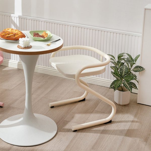 Contemporary Industrial Square ABS Iron Dining Chair Backless Armless For Dining Room - Image 9