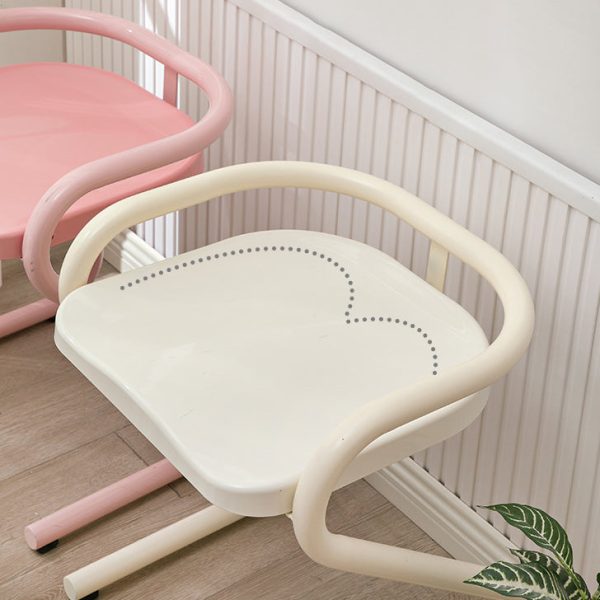 Contemporary Industrial Square ABS Iron Dining Chair Backless Armless For Dining Room - Image 8