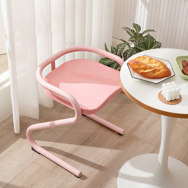 Contemporary Industrial Square ABS Iron Dining Chair Backless Armless For Dining Room - Image 10