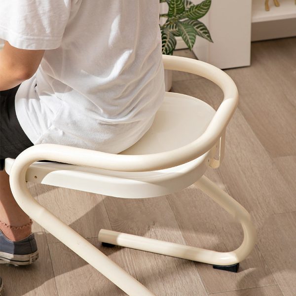 Contemporary Industrial Square ABS Iron Dining Chair Backless Armless For Dining Room - Image 7