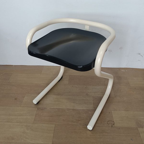 Contemporary Industrial Square ABS Iron Dining Chair Backless Armless For Dining Room - Image 14