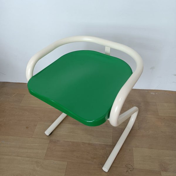 Contemporary Industrial Square ABS Iron Dining Chair Backless Armless For Dining Room - Image 13