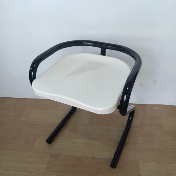 Contemporary Industrial Square ABS Iron Dining Chair Backless Armless For Dining Room - Image 15
