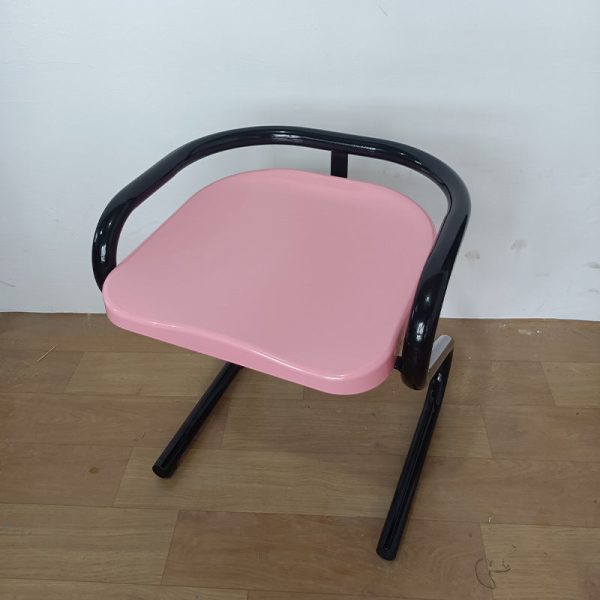 Contemporary Industrial Square ABS Iron Dining Chair Backless Armless For Dining Room - Image 16