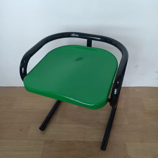 Contemporary Industrial Square ABS Iron Dining Chair Backless Armless For Dining Room - Image 18