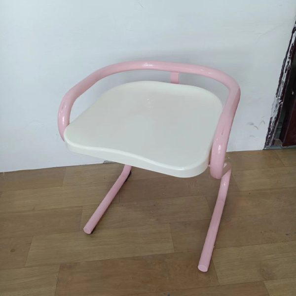 Contemporary Industrial Square ABS Iron Dining Chair Backless Armless For Dining Room - Image 19