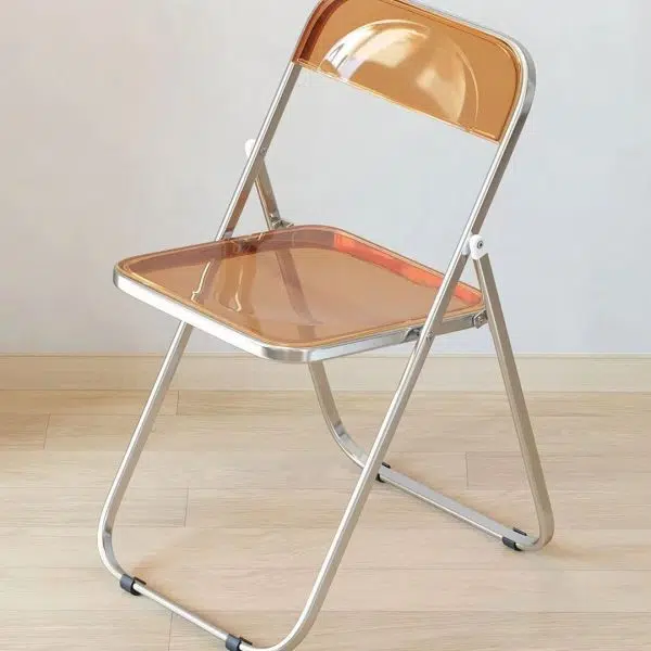 Modern Minimalist Square Acrylic Iron Foldable Chair Backrest For Living Room - Image 23