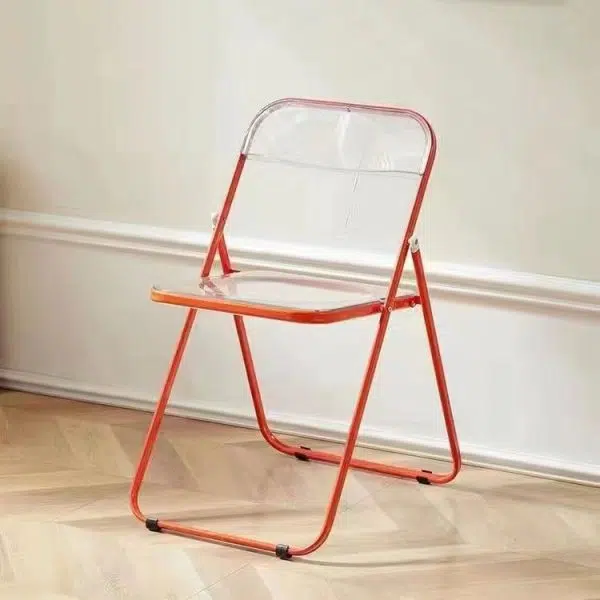 Modern Minimalist Square Acrylic Iron Foldable Chair Backrest For Living Room - Image 26