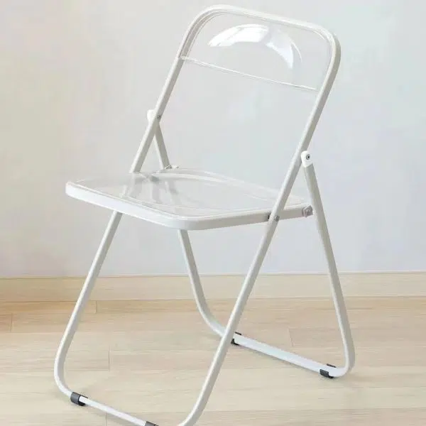 Modern Minimalist Square Acrylic Iron Foldable Chair Backrest For Living Room - Image 27
