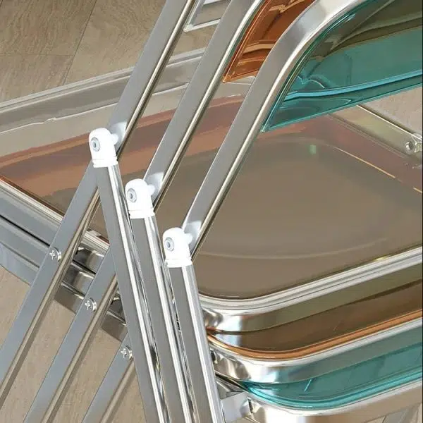 Modern Minimalist Square Acrylic Iron Foldable Chair Backrest For Living Room - Image 10