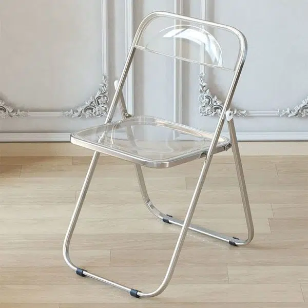 Modern Minimalist Square Acrylic Iron Foldable Chair Backrest For Living Room - Image 28
