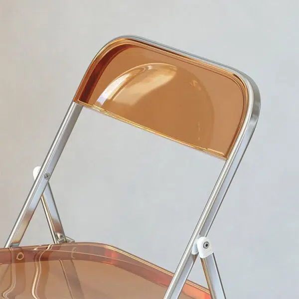 Modern Minimalist Square Acrylic Iron Foldable Chair Backrest For Living Room - Image 6